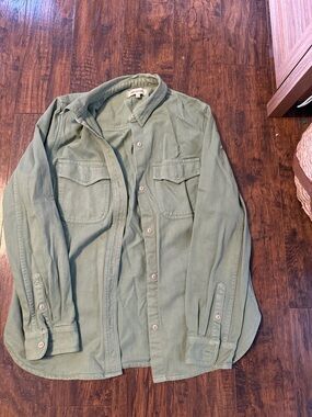 Light Olive Green Button-Up Shirt